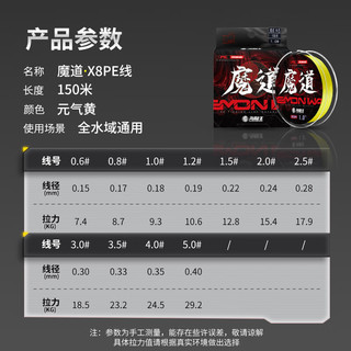 海龙王魔道X8青绿pe线路亚线8 魔道X8黄-150米 1.5