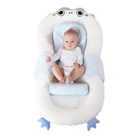 移动端、京东百亿补贴：NBA 乐韵宝婴儿床中床新生宝宝仿生床斜坡枕垫睡觉可移动便携式防压防惊 小萌龙双面床（床+斜坡垫+腿拖）