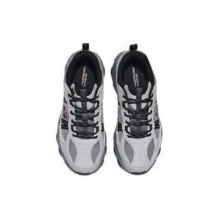 斯凯奇 SKECHERS 男士秋季绑带城市户外鞋 灰色/橘色/GYOR 42