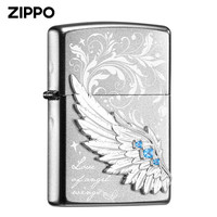 ZIPPO 正品防风煤油打火机 创意贴章 热恋之翼 送男女朋友圣诞礼物 单机装