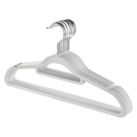 美丽雅衣架无痕晾衣架子衣服架衣挂撑子橡胶漆防滑衣架10只装 【亲肤手感】橡胶衣架10只 灰色