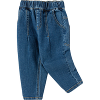 巴拉巴拉 童装男童裤子简约日常儿童春装小童宝宝长裤潮 牛仔中蓝88201 120cm