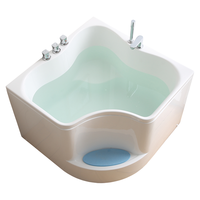 艾吉诺 迷你日式小户型浴缸家用 深泡浴池步入式成人 三角扇形转角 mini 黑色龙头无管道无菌按摩款