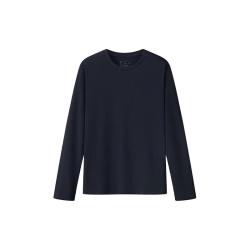 無印良品 MUJI 无印良品 女式双罗纹圆领长袖T恤 黑色