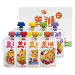 盖狮 果泥礼盒西梅蓝莓混合口味100g*8袋儿童零食袋装果汁便携出游