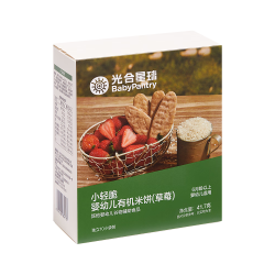 光合星球 babycare儿童零食婴幼儿有机米饼草莓味6月+宝宝磨牙棒饼干41.7g