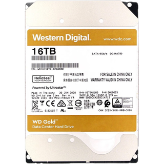 Western Digital 西部数据 金盘系列 3.5英寸 企业级硬盘 16TB（7200rpm、512MB）WD161VRYZ