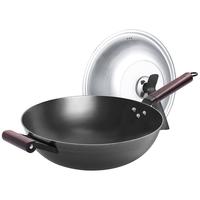 Jill May 铸味 炒锅(34cm、无涂层、铸铁、带盖)