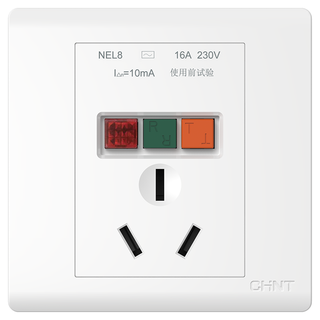 CHNT 正泰 NEL8-1010 五孔漏保插座 白色