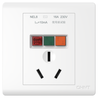 CHNT 正泰 NEL8-1010 五孔漏保插座 白色