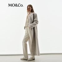 MO&Co.【NOIR系列】毛呢大衣2025冬含羊驼毛双面呢外套MBE4OVC009 砂白色 XS /155