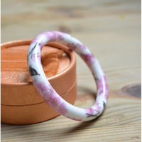 诗筠（SHIJUN）陶瓷手镯景德镇饰品民族风饰品首饰手链女饰品 圆青花小蝴蝶手镯