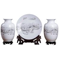景德镇陶瓷器新中式家居客厅博古架酒柜装饰品摆件办公室小工艺品