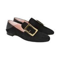 BALLY 巴利 JANELLE系列 女士绒面皮革平底单鞋 6228187 黑色 36