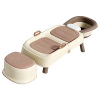 劳可里尼(NOCOLLINY)儿童洗头躺椅 宝宝洗头 可折叠成人家用洗头床加大 基础款-加大靠背丨灰