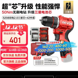 大有 12V锂电无刷电钻5208手电钻 2.0Ah双电快充三星芯+42件套