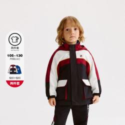 FILA 男小童（105-130）连帽外套男童时尚休闲舒适上衣两件套