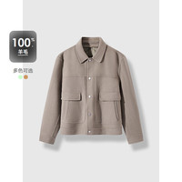 GXG奥莱 浅绿保暖短款大衣 23冬季 卡其色