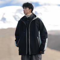 鸭鸭 男士三合一羽绒服 黑色 L