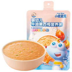 小鹿蓝蓝 婴幼儿牛油果西梅营养粥 肉果蔬杂粮主食宝宝辅食粥 120g