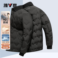 雅鹿 90鹅绒 衬衫领 黑色 2XL/185 男士羽绒服
