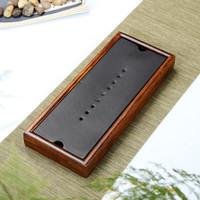 易信 托盘储水式茶台 储水式重竹+黑色陶瓷茶盘