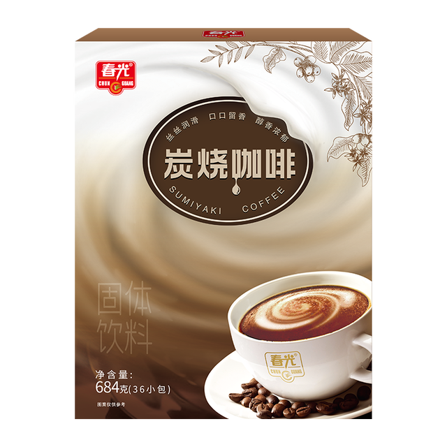 春光 炭烧咖啡 684g 内含36小包 速溶咖啡粉 海南特产