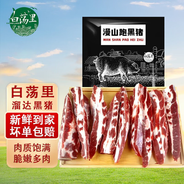 白荡里 农家散养黑猪肋排骨猪肋骨 4斤装