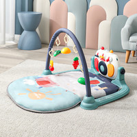 知识花园 婴幼儿童可水洗牙胶玩具安抚抽拉脚踩健身架儿童节礼物儿童节礼物 水果款 蓝色 自备电池