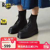 Dr.Martens 马丁（马汀博士 Dr.Martens）V Jadon Mono英伦女春机车靴增高厚底女马丁靴 黑色 38