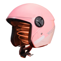晓安电动车头盔男女士冬季盔防寒防雾摩托车电瓶车帽 樱花咖粉