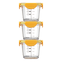 LOCK&LOCK 乐扣乐扣 LLG510ORG 儿童辅食碗 260ml*3个 橙黄