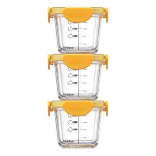 LOCK&LOCK 乐扣乐扣 LLG510ORG 儿童辅食碗 260ml*3个 橙黄