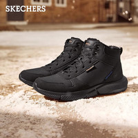 斯凯奇(Skechers)男鞋马丁靴高帮保暖防寒雪地靴加绒男靴男士休闲鞋 全黑色/BBK 46