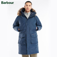 Barbour North Parka男士秋冬户外防雨长款连帽外套 深蓝色 L