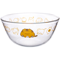 树可带盖和面盆大号厨房食品级高硼硅玻璃揉活面碗烘焙打蛋发奶油 ⭐橘猫带盖和面盆【大号】