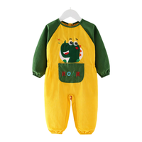 9i9宝宝罩衣全身一体式爬行学步爬服防脏婴儿防泼水护衣A169 加厚灯芯绒0-2岁可开闭档 恐龙