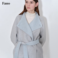 fano studios范洛Fano高级感羊毛手工双面呢大衣双面穿腰带毛呢外套女小个子冬