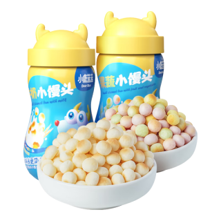 小鹿蓝蓝 宝宝零食小馒头儿童零食婴儿营养辅食无添加色素 牛奶小馒头*1+果蔬小馒头*1/320g
