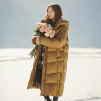 雪中飞2025秋冬女士长款活力休闲泡芙羽绒服韩系连帽大长款
