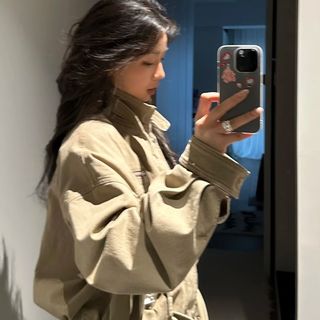 复古立领工装外套男女秋季设计感独特超好看宽松短款夹克上衣
