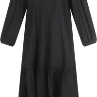 ZARA 【静奢风】纯棉轻熟法式A字鱼尾遮肉长袖长款连衣裙