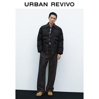 UR2025冬季男装都市拼接翻领绗缝口袋羽绒服UMF150062 藏青 XS