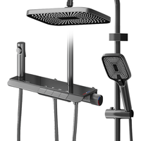 惠达卫浴淋浴花洒套装精铜主体增压花洒家用卫生间沐浴洗澡惠达花洒 DW70精铜增压+琴键置物