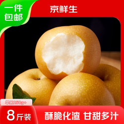 京鲜生 山东冰糖秋月梨净重8斤 单果300g+ 生鲜水果 源头直发