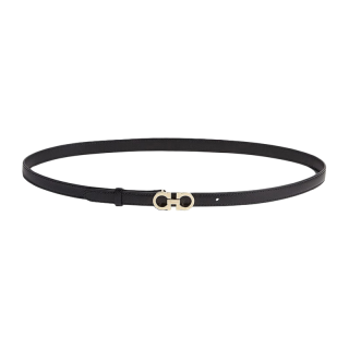Salvatore Ferragamo 菲拉格慕 GANCINI系列 女士牛皮板扣腰带 675180 黑色 75