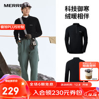 MERRELL 运动户外休闲服男女款抓绒衣保暖内搭上衣舒适百搭休闲上衣 MC2240020-BK02黑色 男款 L