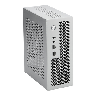  SKTC 可立可卧 迷你台式机 ITX17*17主板 小1U电源 HTPC电脑空机箱  银色