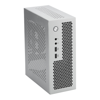  SKTC 可立可卧 迷你台式机 ITX17*17主板 小1U电源 HTPC电脑空机箱  银色