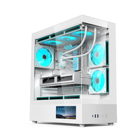 硕一 鲲鹏CH9L台式机电脑ATX主机箱白色侧透海景房中塔式机箱壳游戏电竞360水冷风道散热6.2英寸带LCD屏